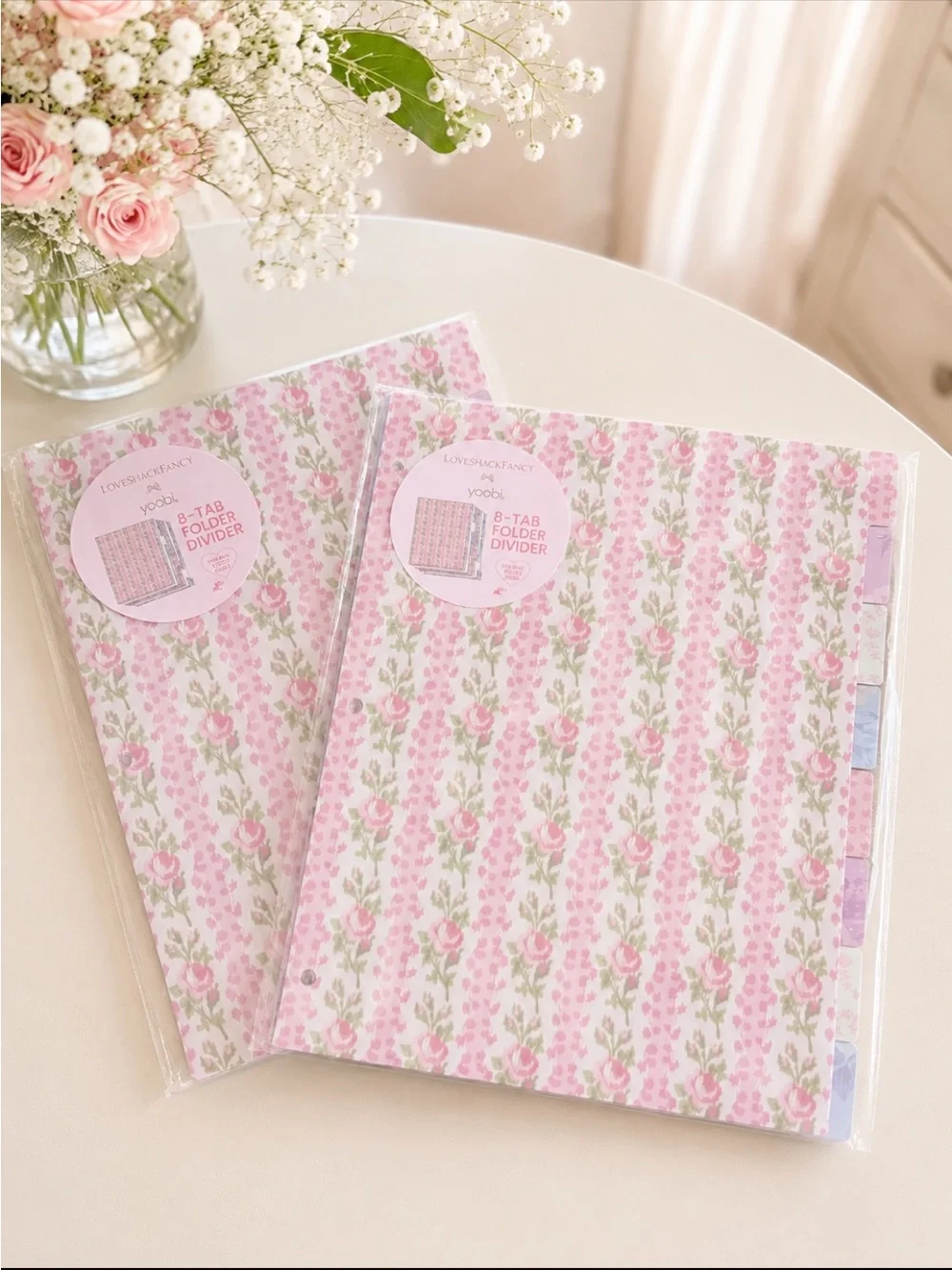 IN HAND 2 Pks LoveShackFancy Binder Dividers and Tabs. Coquette | Floral | Cute